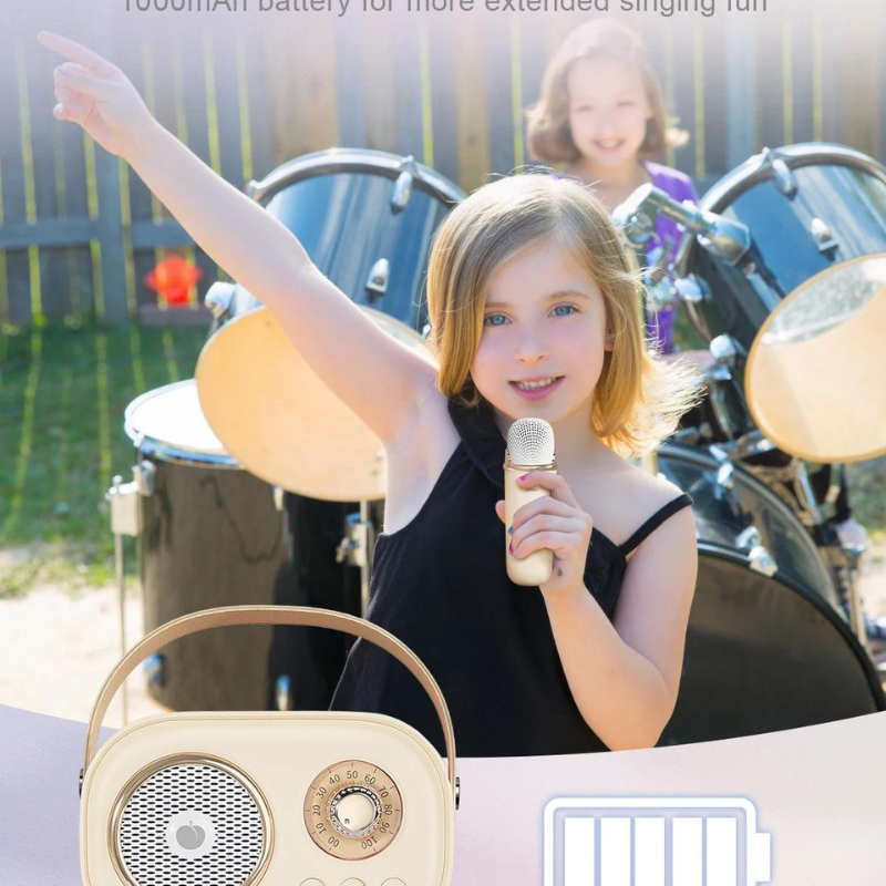 Mini machine de karaoké avec microphones sans fil