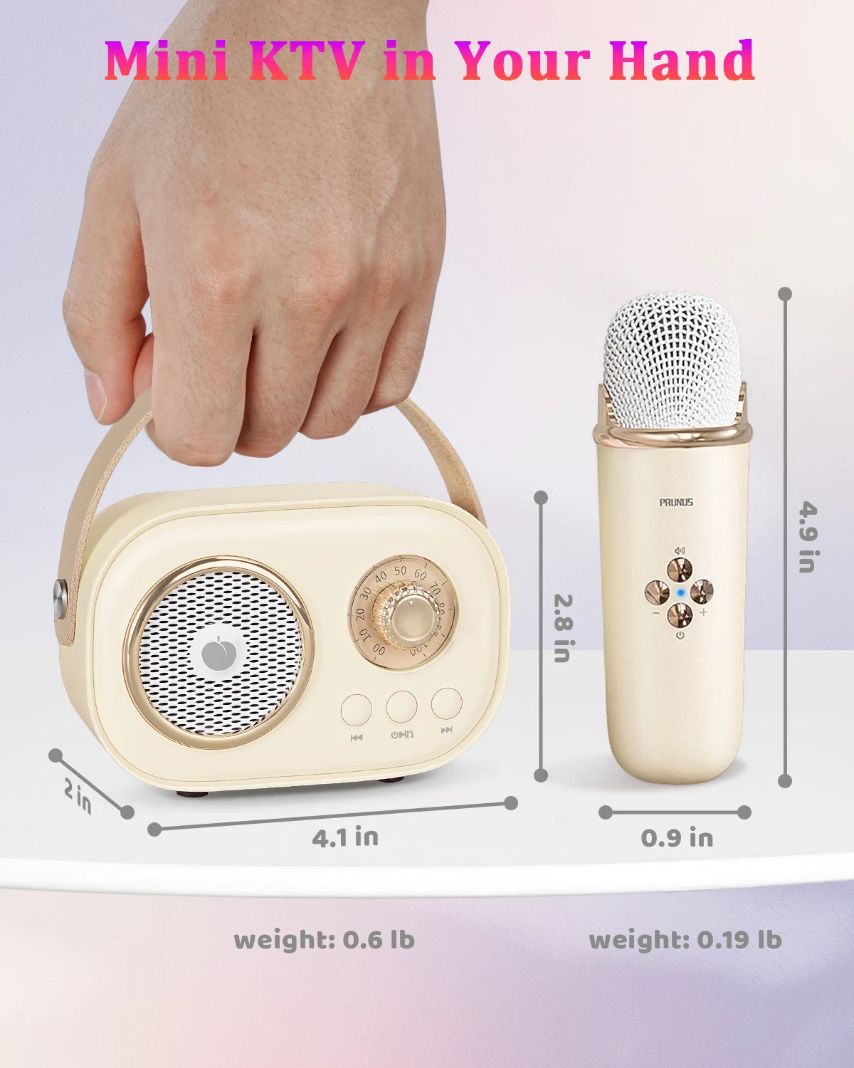 Mini machine de karaoké avec microphones sans fil